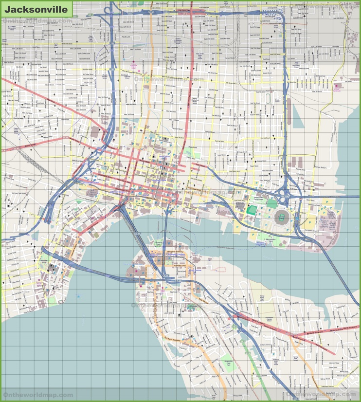 Large Detailed Map Of Jacksonville Max 