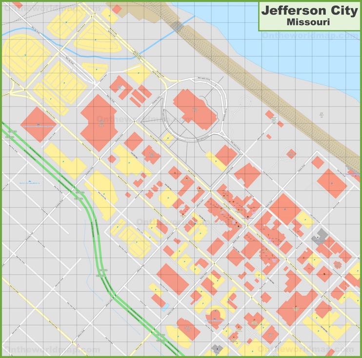 Jefferson City downtown map