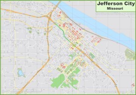 Large detailed map of Jefferson City