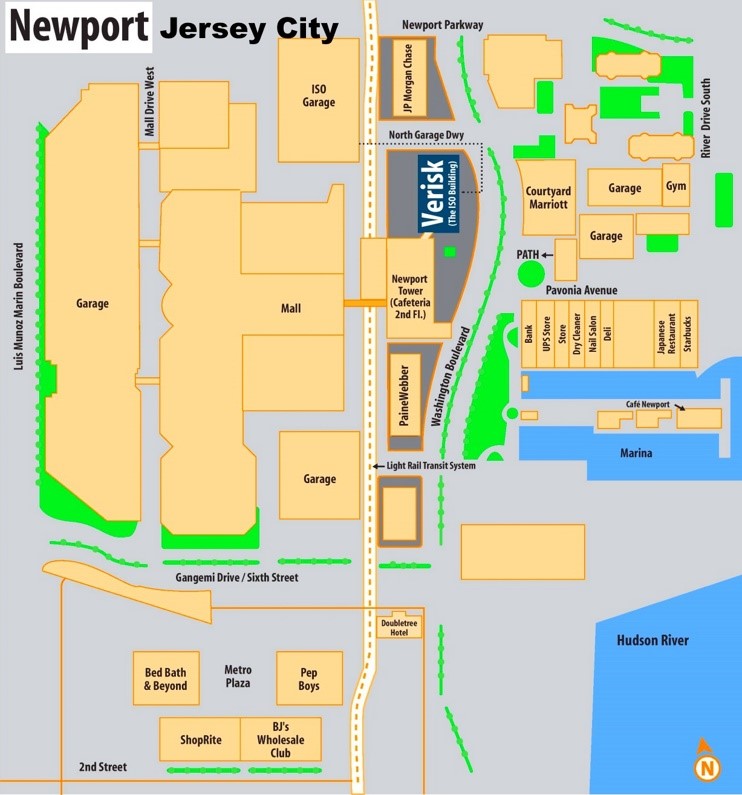 Jersey City Newport map