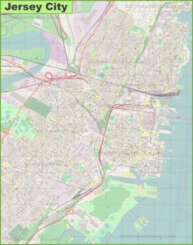 Large detailed map of Jersey City