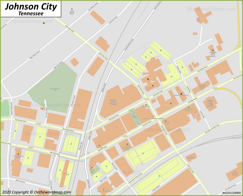 Johnson City Downtown Map