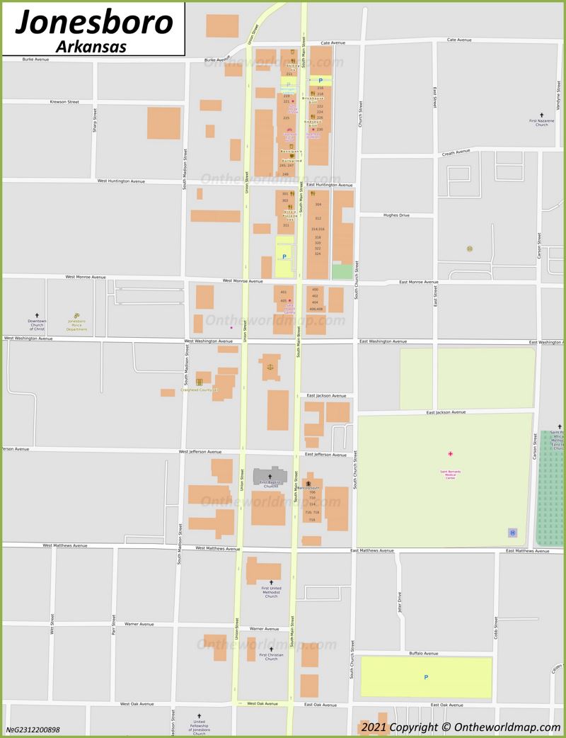 Jonesboro Downtown Map