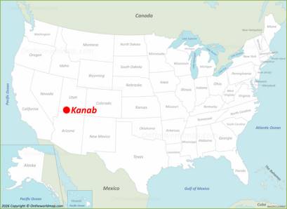 Kanab Location on the USA Map
