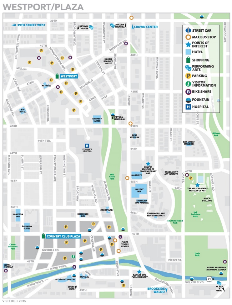Kansas City Westport Plaza map