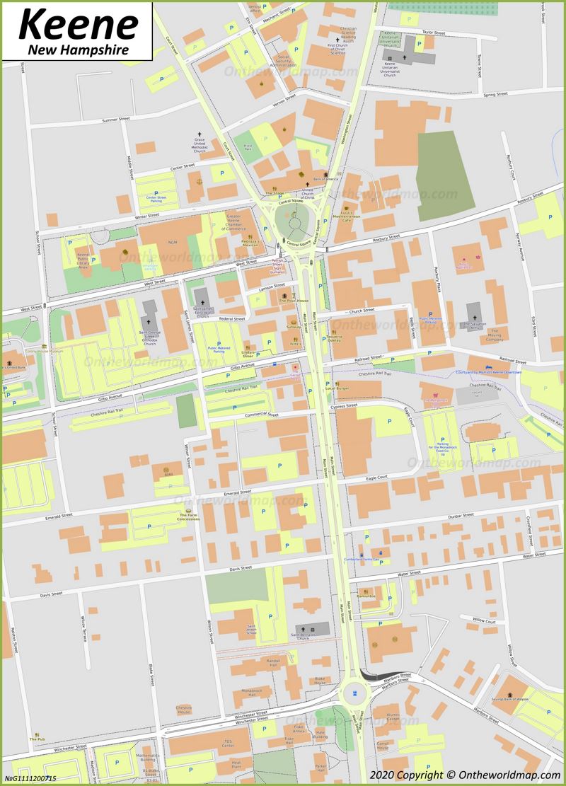 Keene Downtown Map