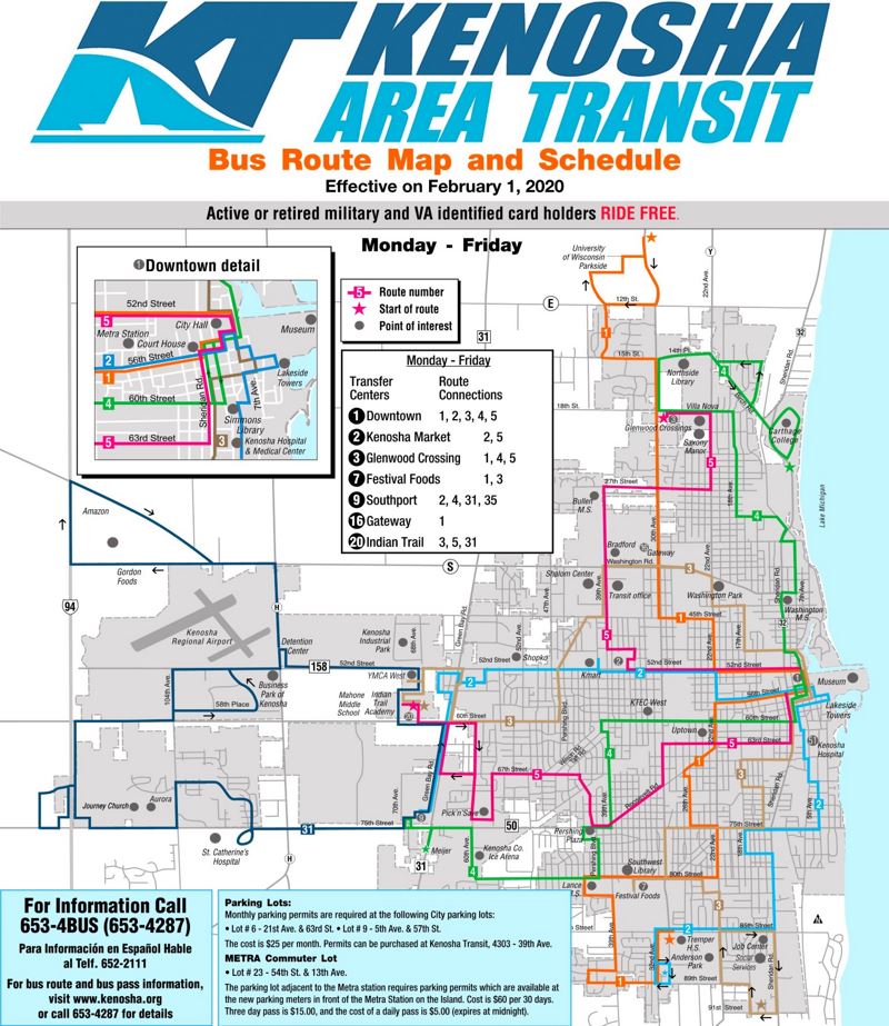 Kenosha Transit Map