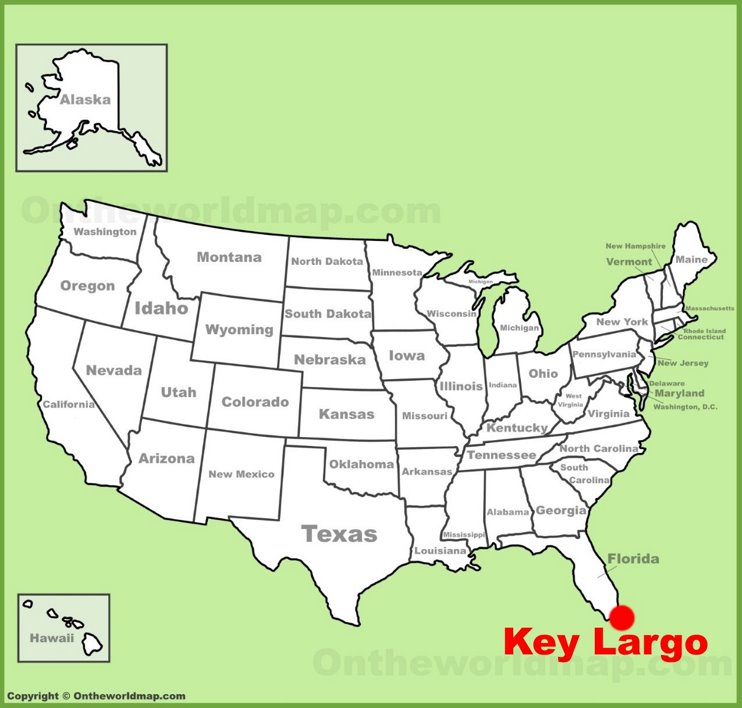 Key Largo location on the U.S. Map