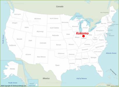 Kokomo Location on the USA Map
