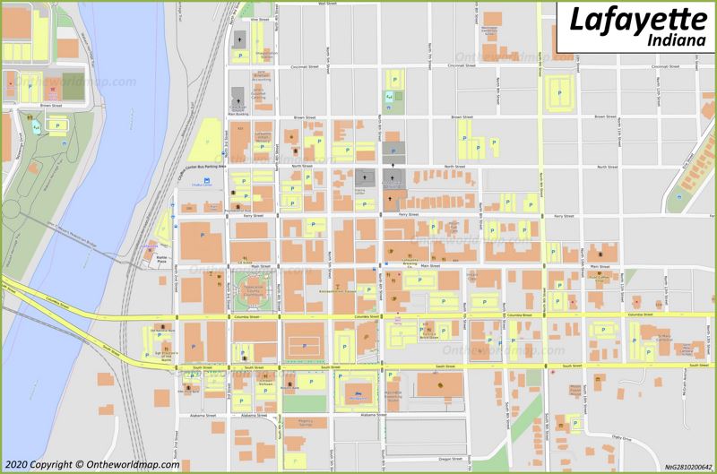 Lafayette IN Downtown Map