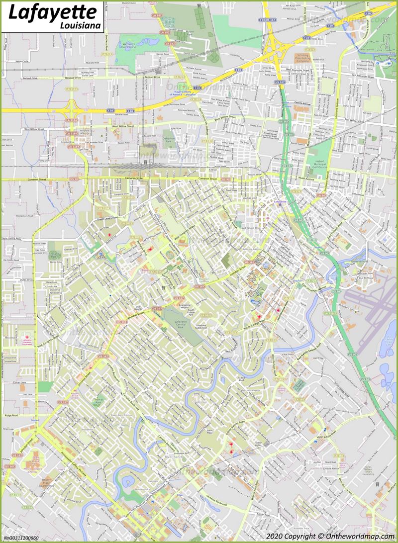 Map of Lafayette LA