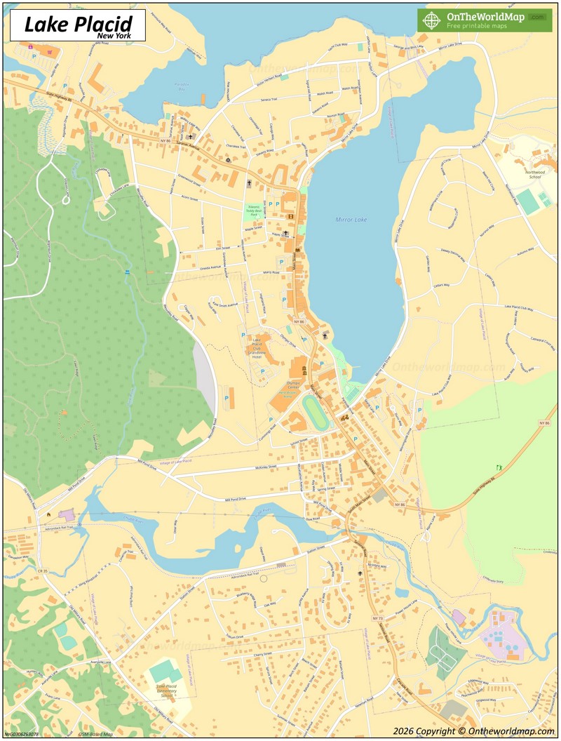 Map of Lake Placid