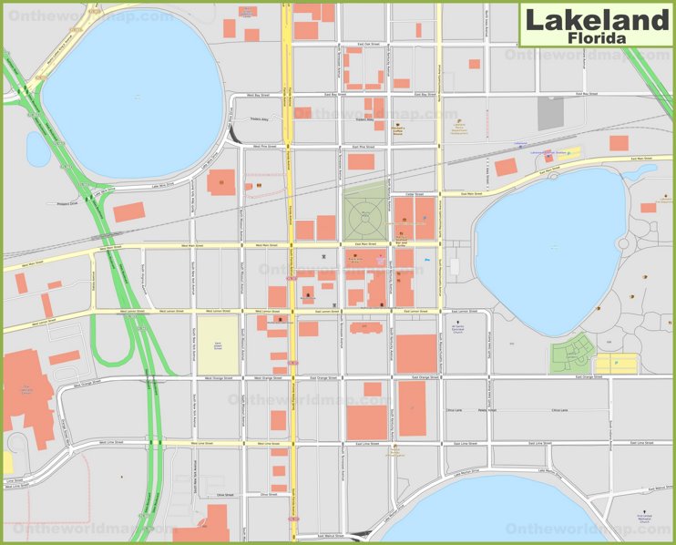 Lakeland city center map