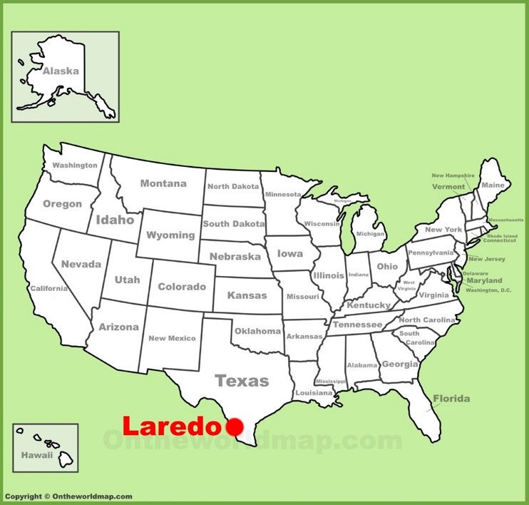 Laredo location on the U.S. Map 