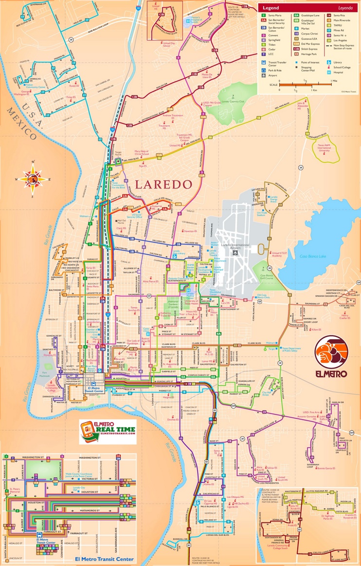 Laredo transport map