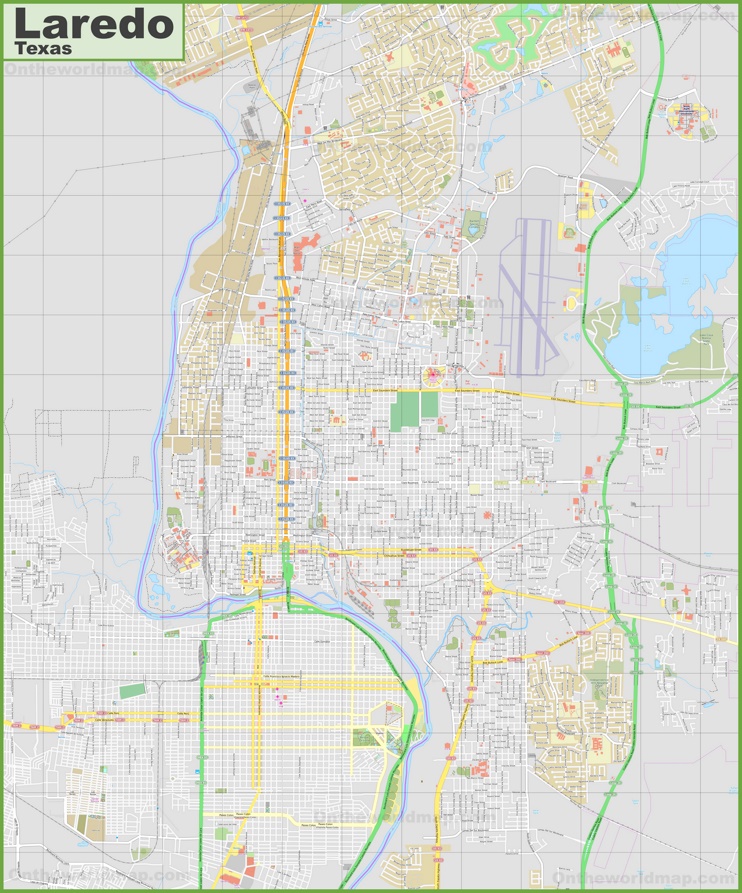 Large detailed map of Laredo