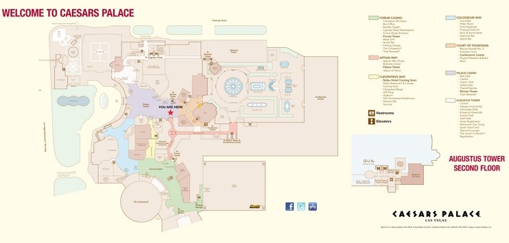 Las Vegas Caesars Palace hotel map