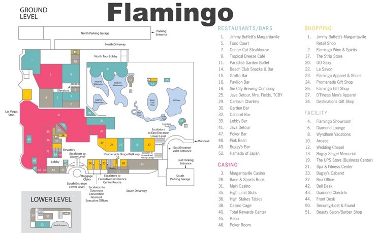 Las Vegas Flamingo hotel map