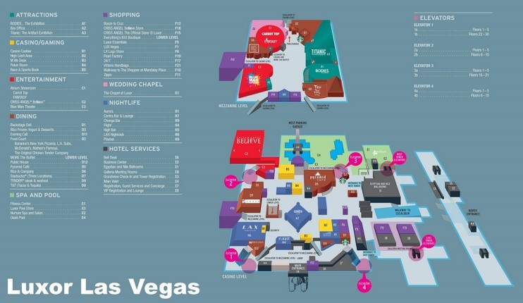 Las Vegas Luxor hotel map