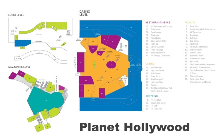 Las Vegas Planet Hollywood hotel map
