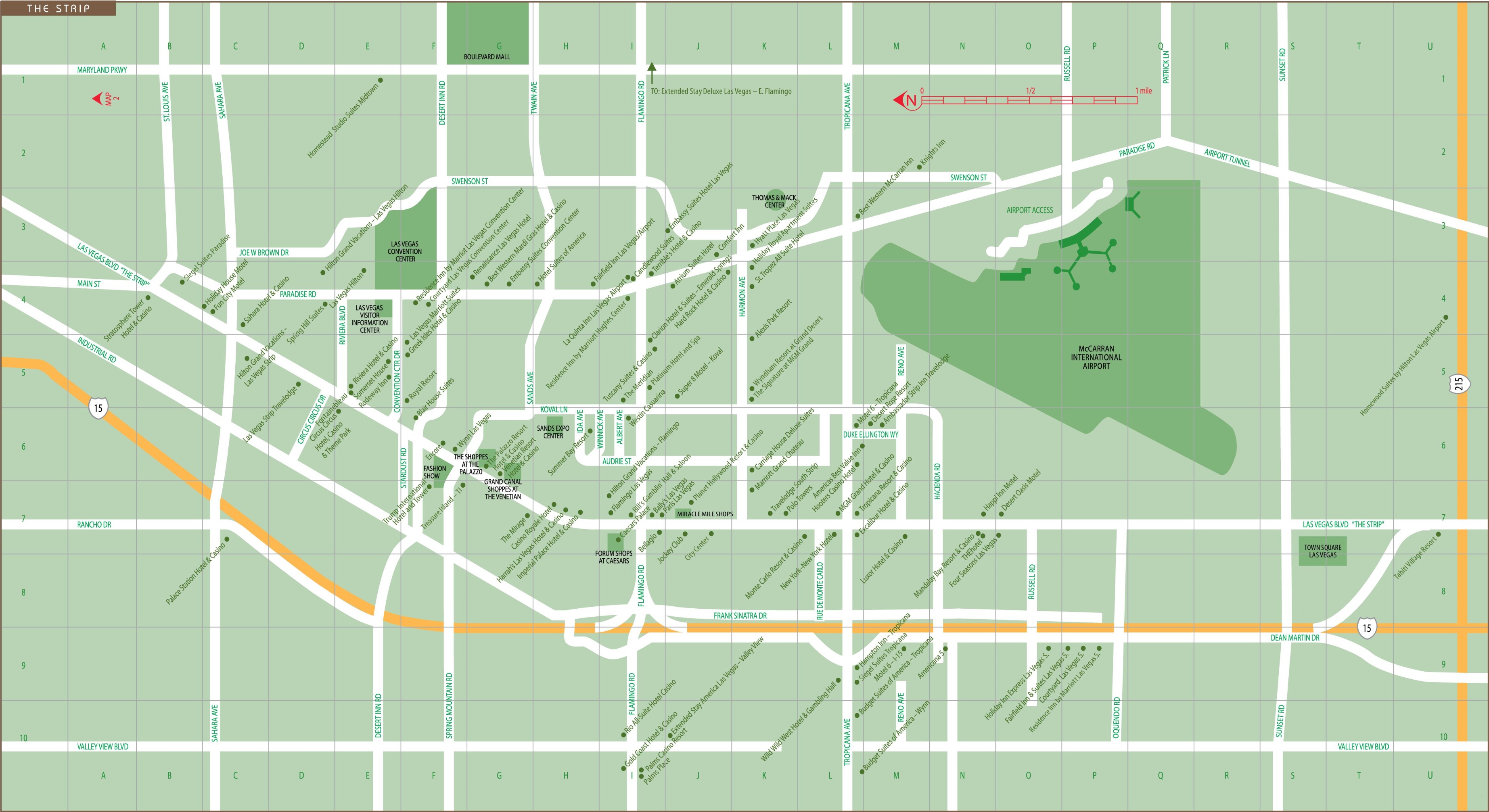 Las Vegas Casino Strip Map