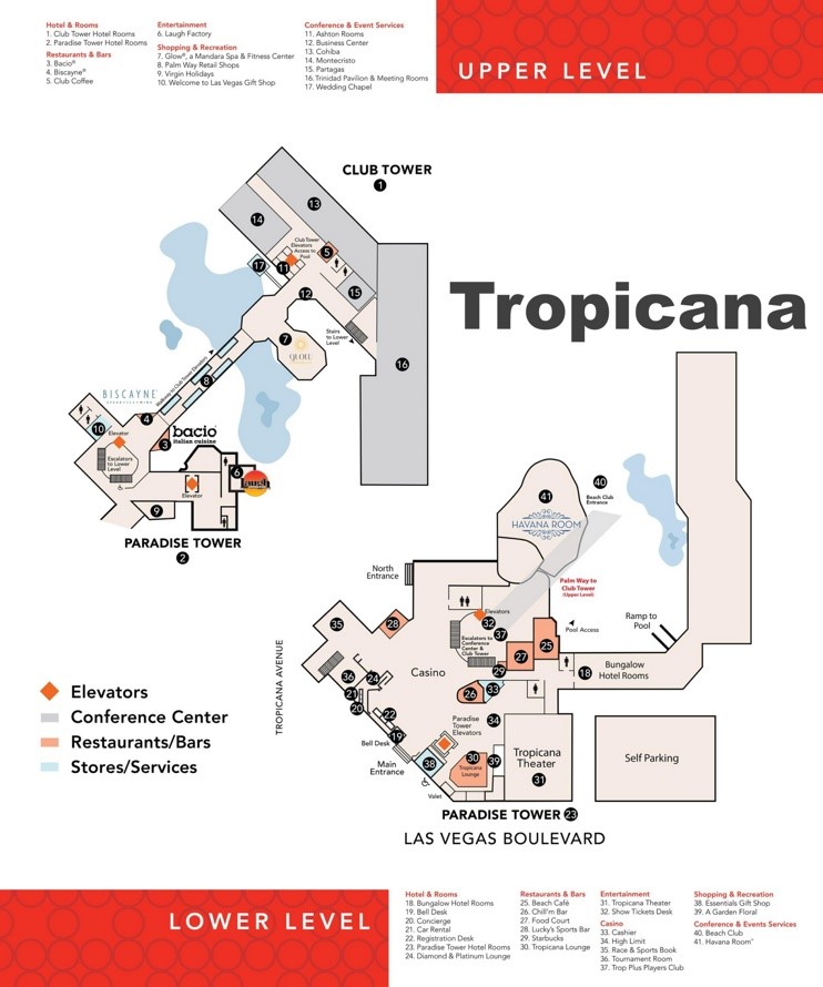 Las Vegas Tropicana hotel map