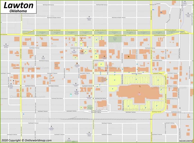 Lawton Downtown Map