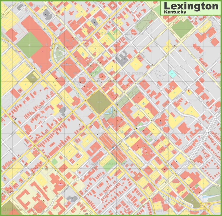 Lexington downtown map