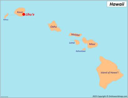 Līhuʻe Location on the Hawaii Map