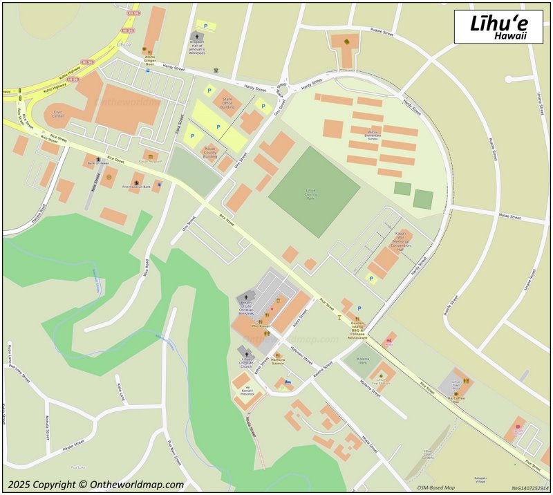 Map of Downtown Līhuʻe