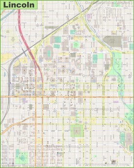 Lincoln downtown map