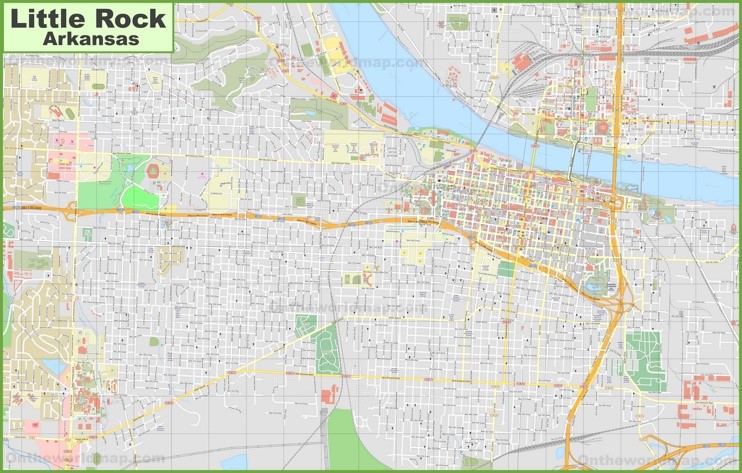 Large detailed map of Little Rock