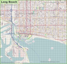 Large detailed map of Long Beach