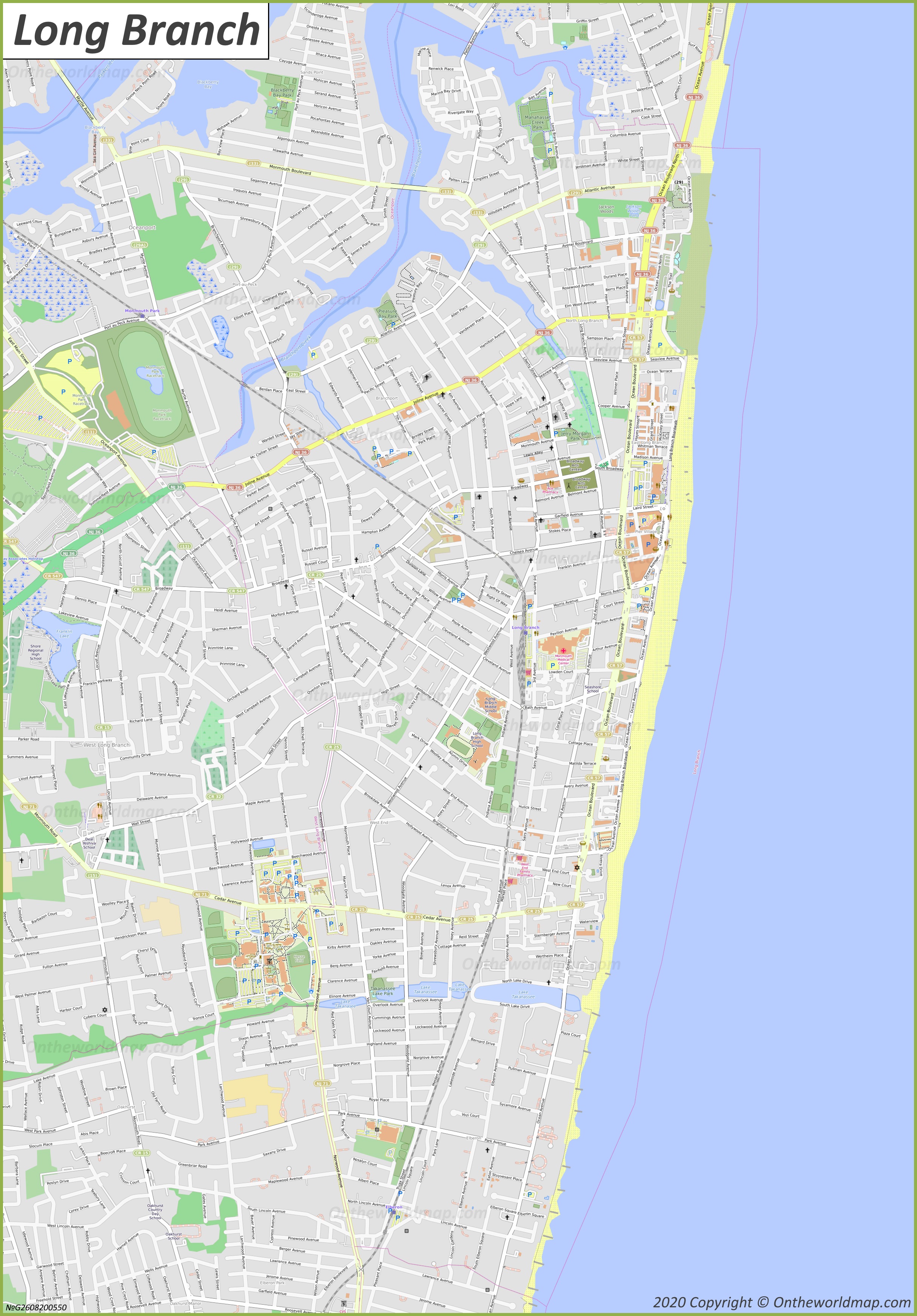 Long Branch West New Jersey US Topo Map – MyTopo Map Store