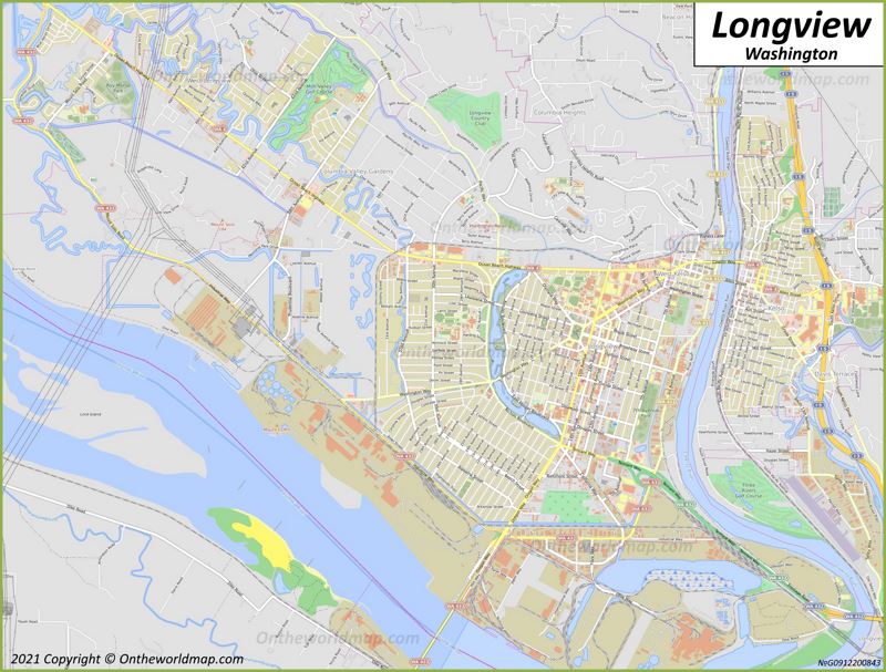 Map of Longview WA