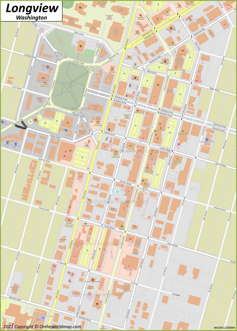 Longview WA Downtown Map