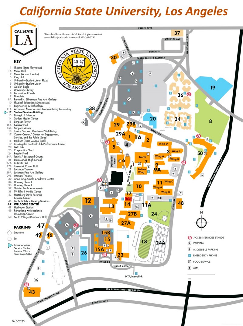 California State University, Los Angeles Campus Map