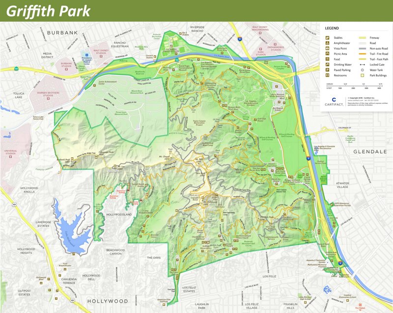 Griffith Park Trails Map