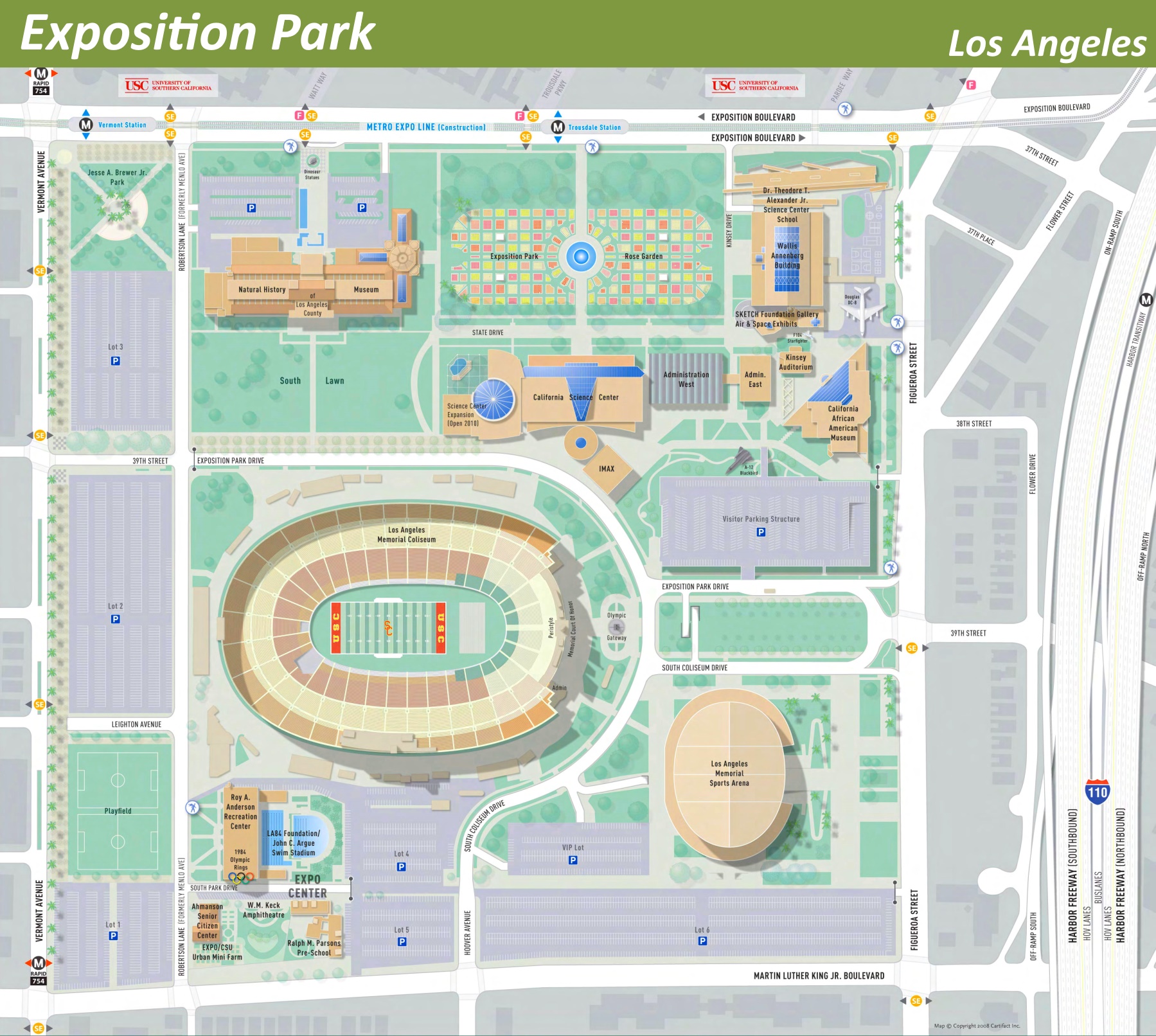Exposition Park Map | Los Angeles - Ontheworldmap.com
