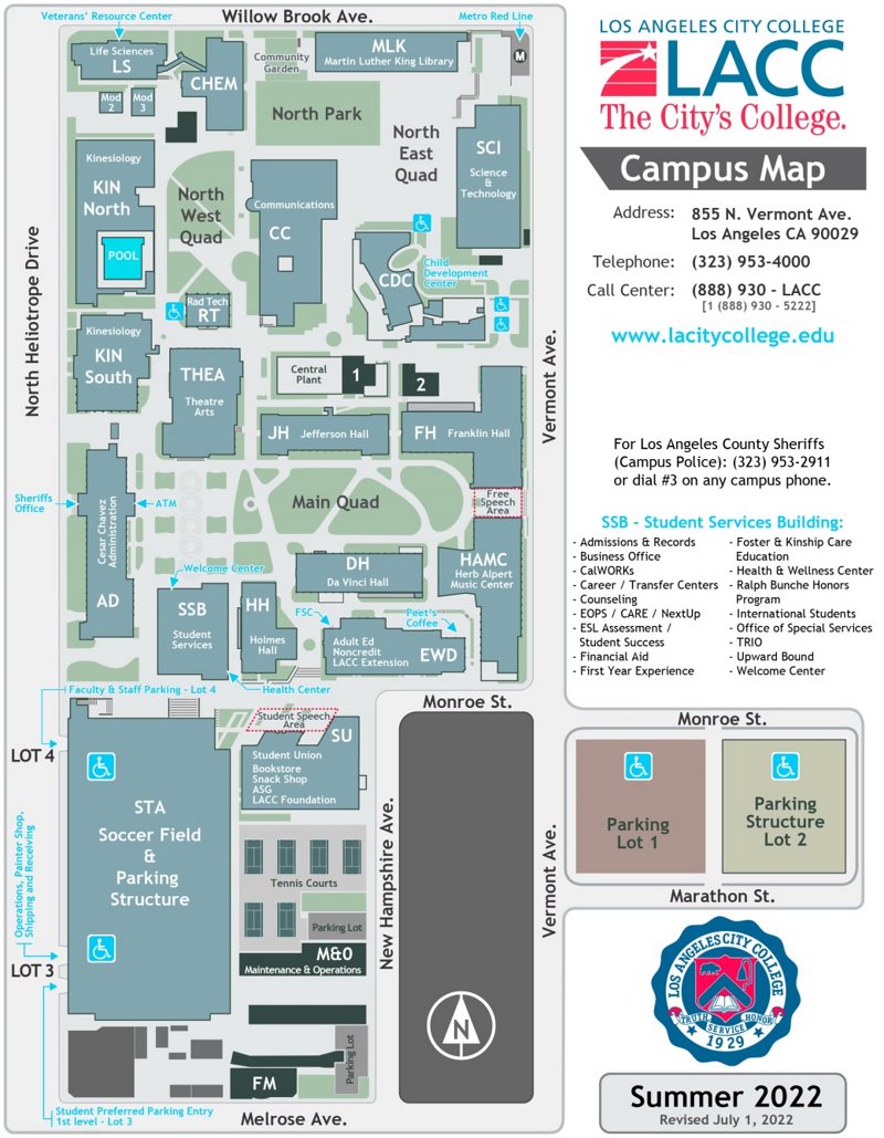 Los Angeles City College Campus Map