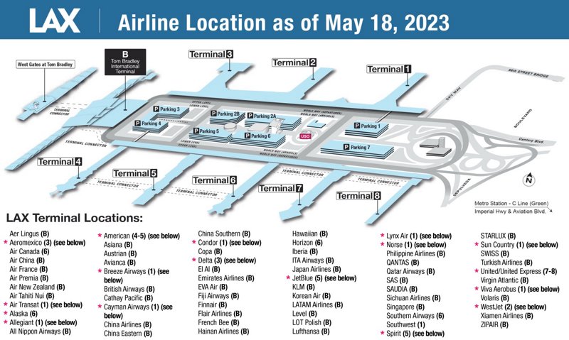 LAX Airlines Location Map