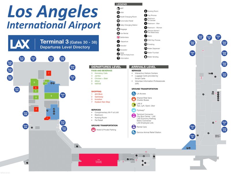 LAX Terminal 3 Map