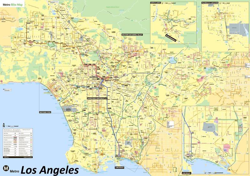 Los Angeles bike map
