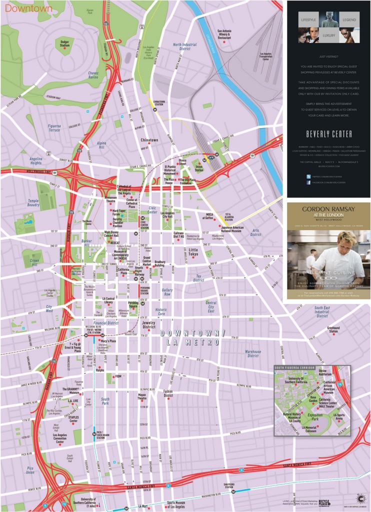 Los Angeles downtown tourist map