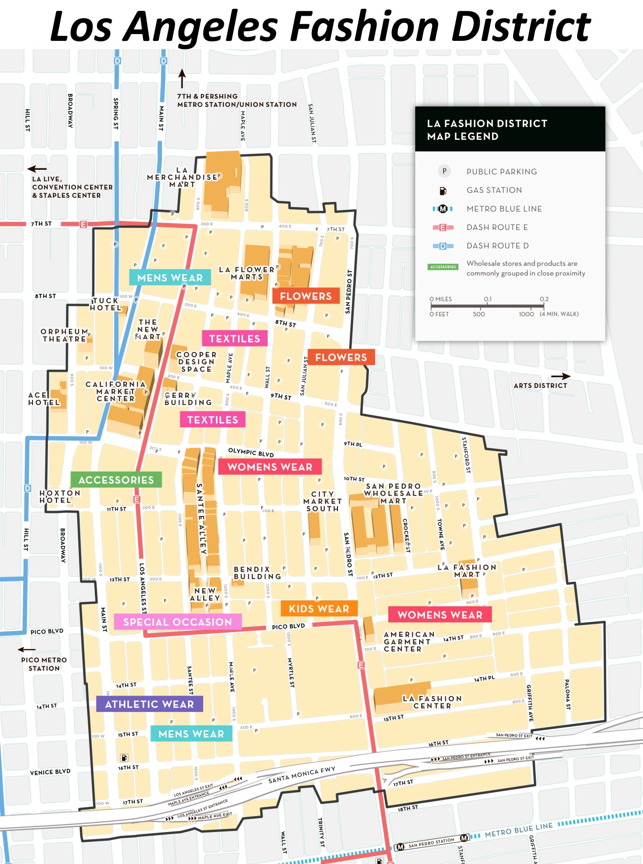 Fashion District Map | Los Angeles - Ontheworldmap.com