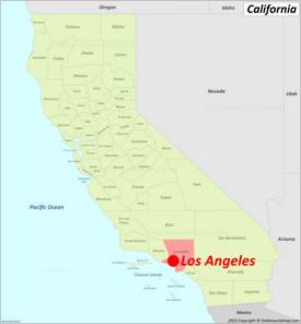 Los Angeles Location On The California Map
