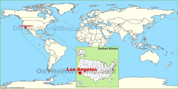 Los Angeles on the World Map