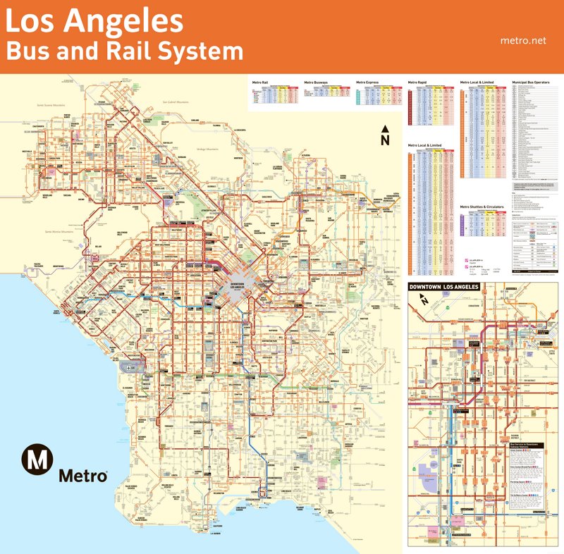 Los Angeles transport map