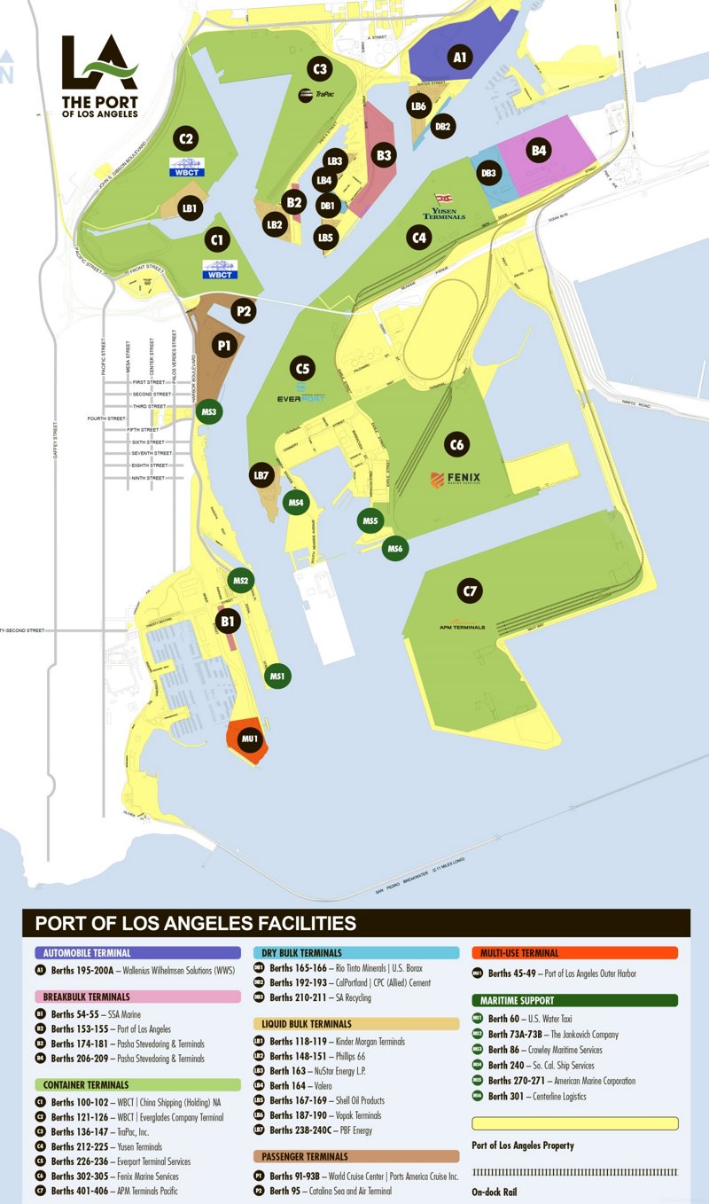 Port of Los Angeles Facilities Map