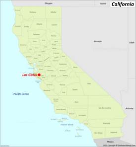 Los Gatos Location On The California Map